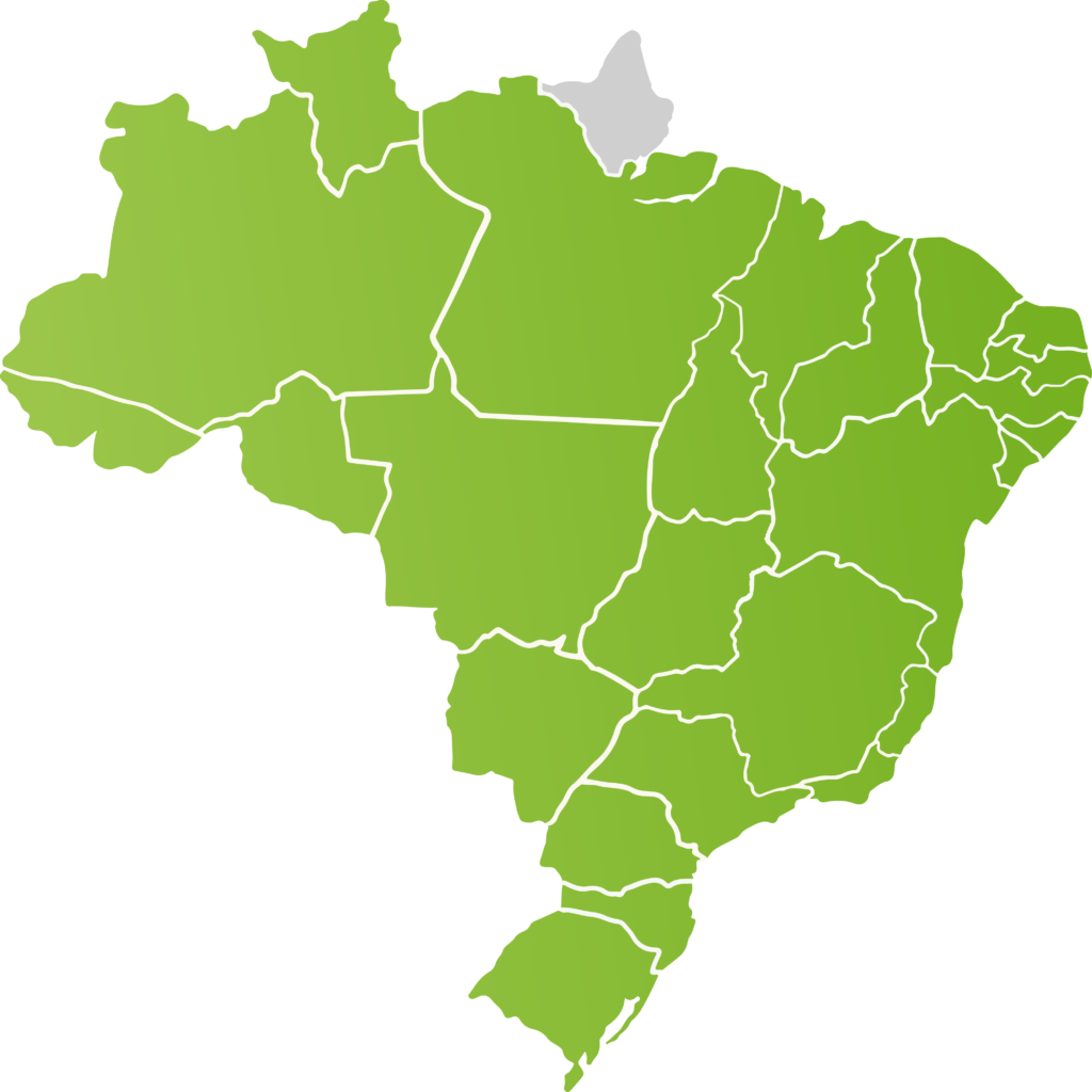 Mapa do Brasil com a cobertura da Rede Melhor Compra